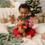 Macacão Bebê Tricot Ajudante do Papai Noel Duende Vermelho - Boutique Baby Kids 