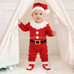 Macacão Bebê Tricot Pequeno Papai Noel com Gorro - Boutique Baby Kids