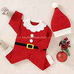 Macacão Bebê Tricot Pequeno Papai Noel com Gorro - Boutique Baby Kids
