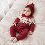 Macacão Bebê Tricot  de Natal Ursinhos Nevados - Boutique Baby Kids