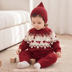 Macacão Bebê Tricot  de Natal Ursinhos Nevados - Boutique Baby Kids