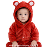Macacão Bebê Ursinho Pelúcia com Capuz Vermelho - Boutique Baby Kids 