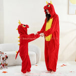 Macacão Infantil e Adulto Kigurumi Fantasia de Dragão de Fogo Vermelho - Boutique Baby Kids