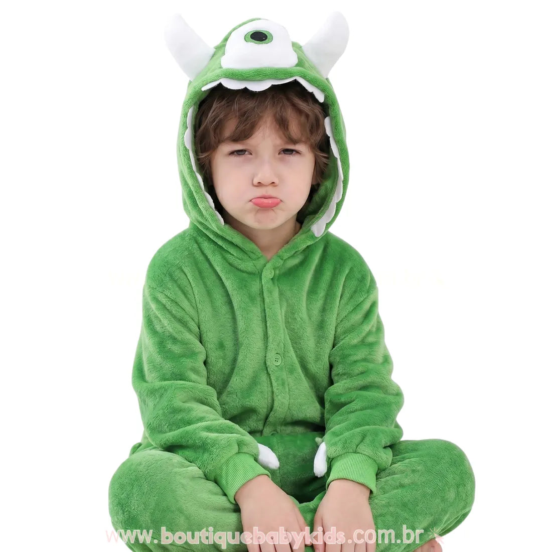 Macacão Infantil Fantasia Mike Wazowski Monstros S.A Verde - Boutique Baby Kids