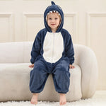 Macacão Infantil Kigurumi Fantasia de Tubarão Azul - Boutique Baby Kids