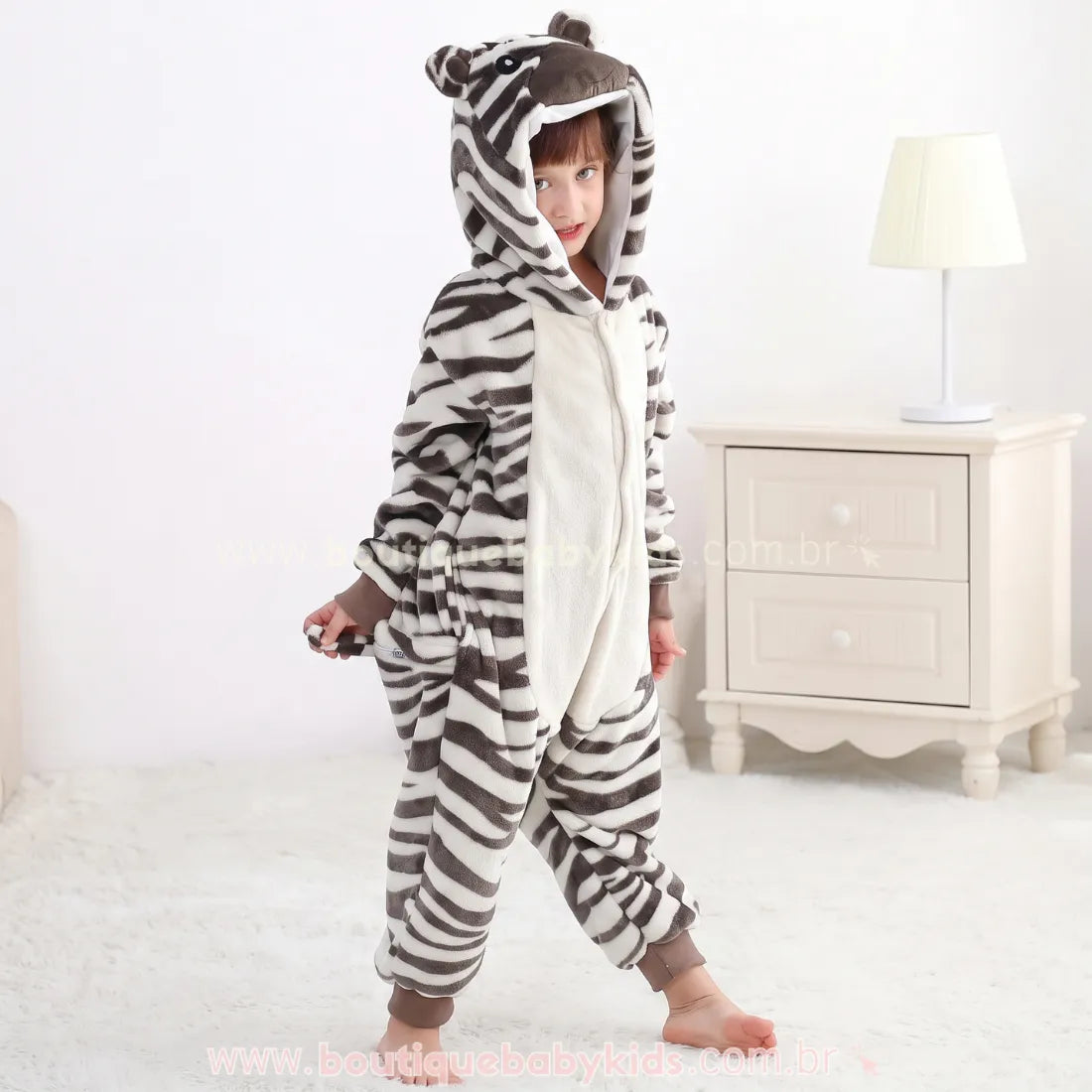 Macacão Infantil Kigurumi Fantasia Zebrinha - Boutique Baby Kids