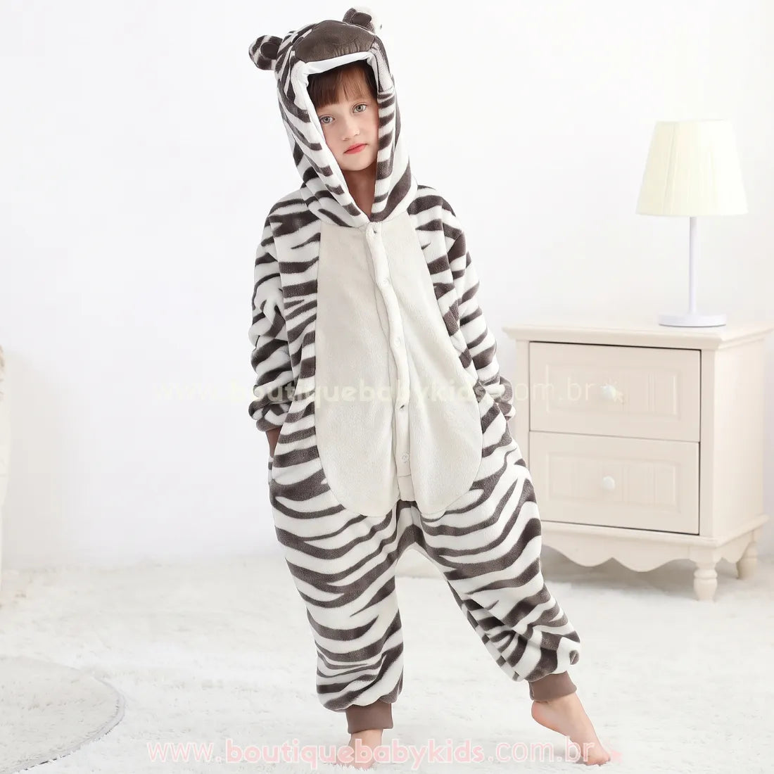 Macacão Infantil Kigurumi Fantasia Zebrinha - Boutique Baby Kids