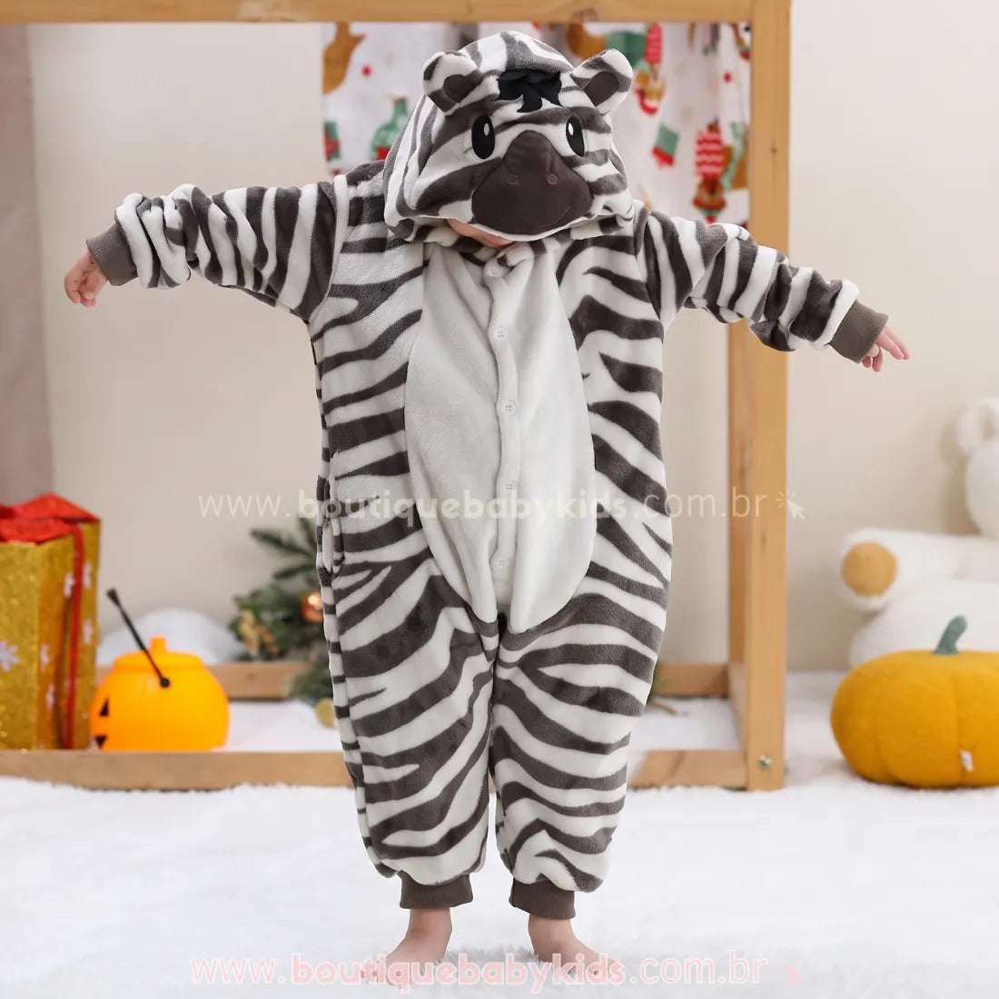 Macacão Infantil Kigurumi Fantasia Zebrinha - Boutique Baby Kids