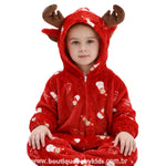 Macacão Infantil Temático Natal dos Sonhos com Capuz Vernelho - Boutique Baby Kids