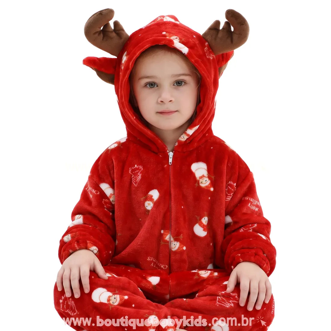 Macacão Infantil Temático Natal dos Sonhos com Capuz Vernelho - Boutique Baby Kids