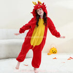 Macacão Infantil Kigurumi Fantasia de Dragão de Fogo Vermelho - Boutique Baby Kids
