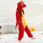 Macacão Infantil Kigurumi Fantasia de Dragão de Fogo Vermelho - Boutique Baby Kids