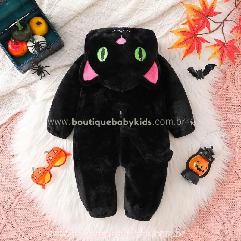 Macacão Infantil Temático Gatinho da Meia-Noite