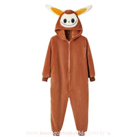 Macacão Infantil Kigurumi Temático  Labubu Monster com Capuz Marrom - Boutique Baby Kids #marrom