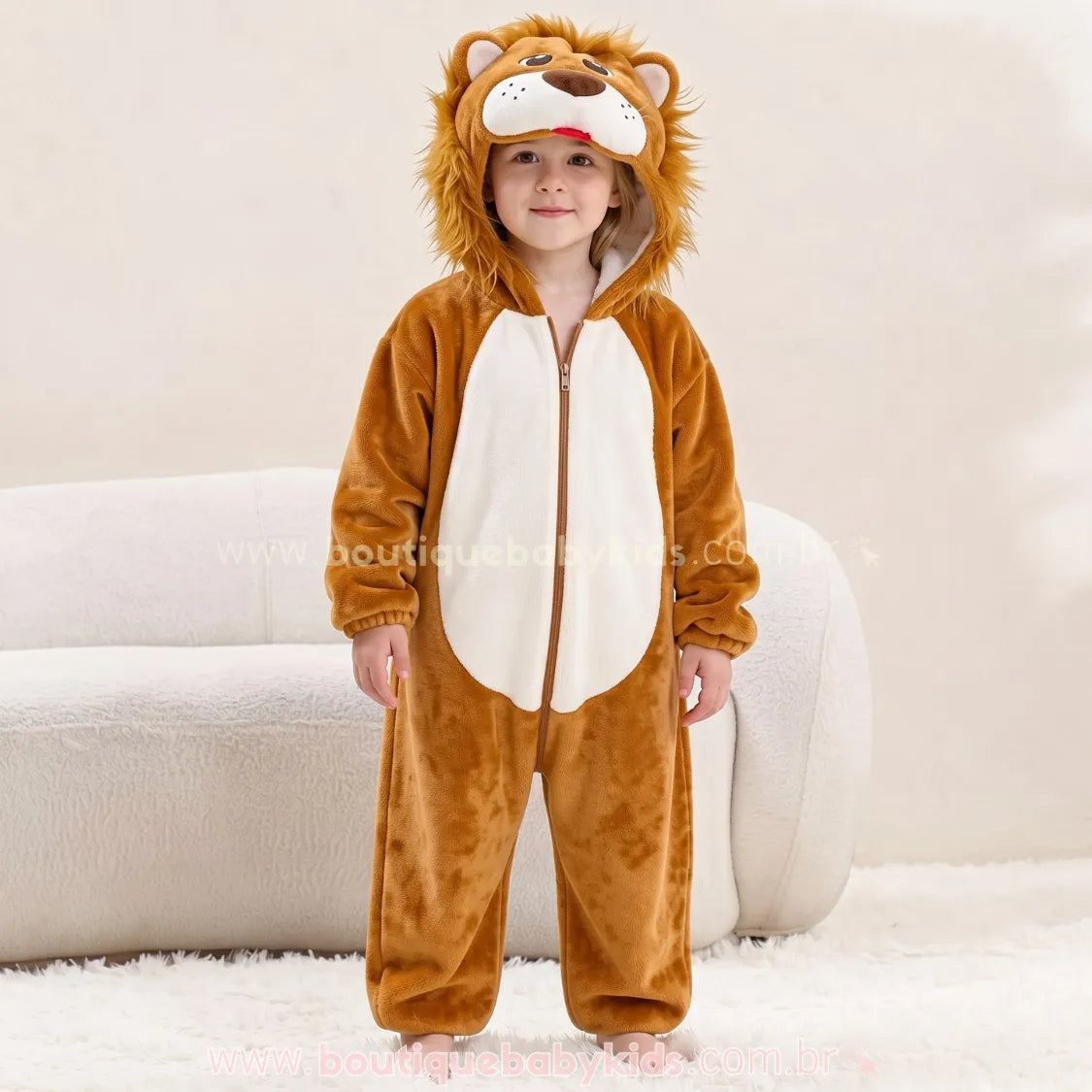 Macacão Infantil Fantasia Leãozinho Real - Boutique Baby Kids