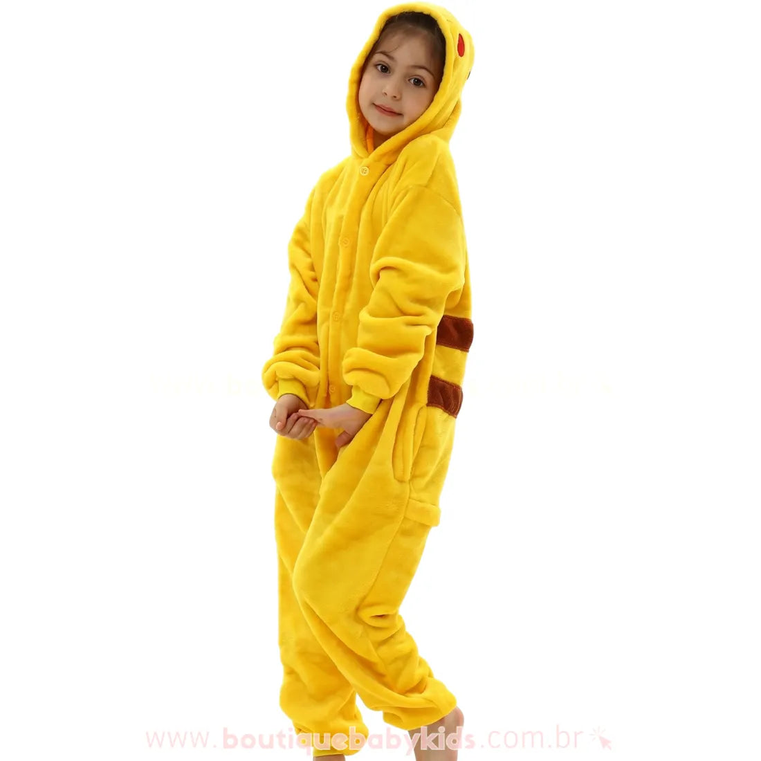 Macacão Infantil Kigurumi Fantasia Pokémon Pikachu - Boutique Baby
