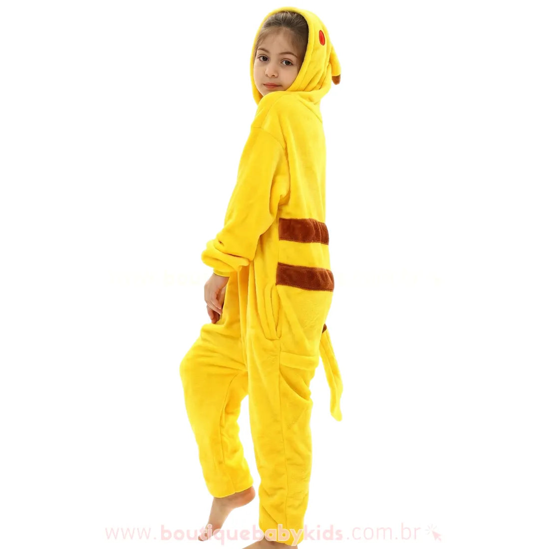 Macacão Infantil Kigurumi Fantasia Pokémon Pikachu - Boutique Baby