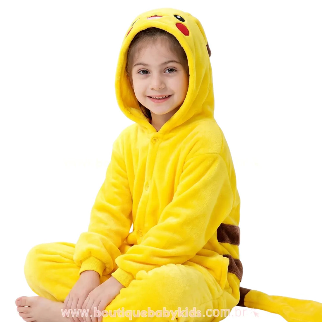 Macacão Infantil Kigurumi Fantasia Pokémon Pikachu - Boutique Baby