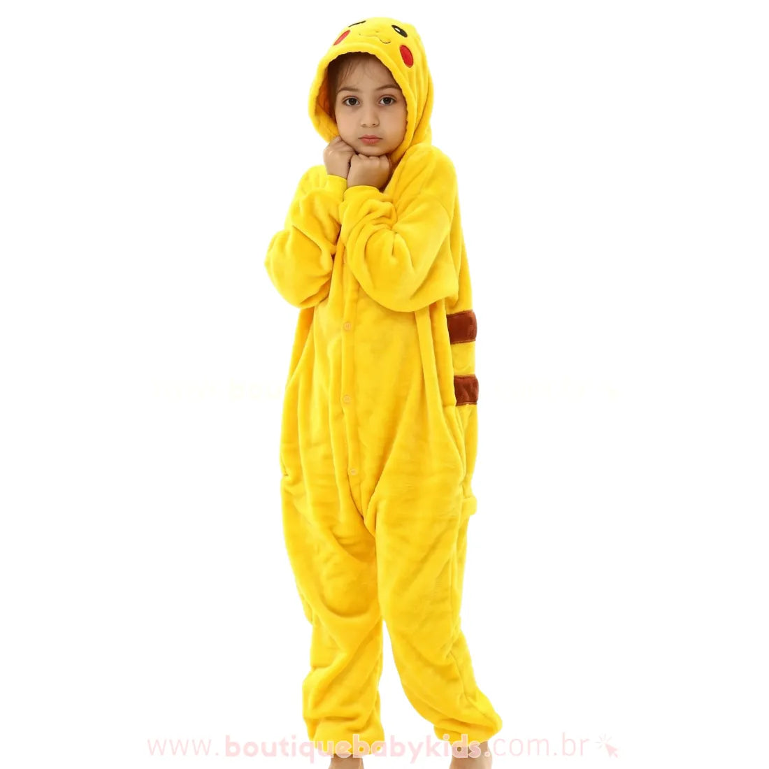 Macacão Infantil Kigurumi Fantasia Pokémon Pikachu - Boutique Baby