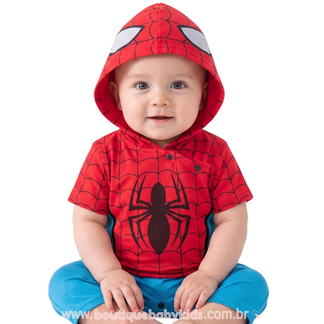 Macaquinho Bebê Fantasia Herói Homem Aranha - Boutique Baby Kids