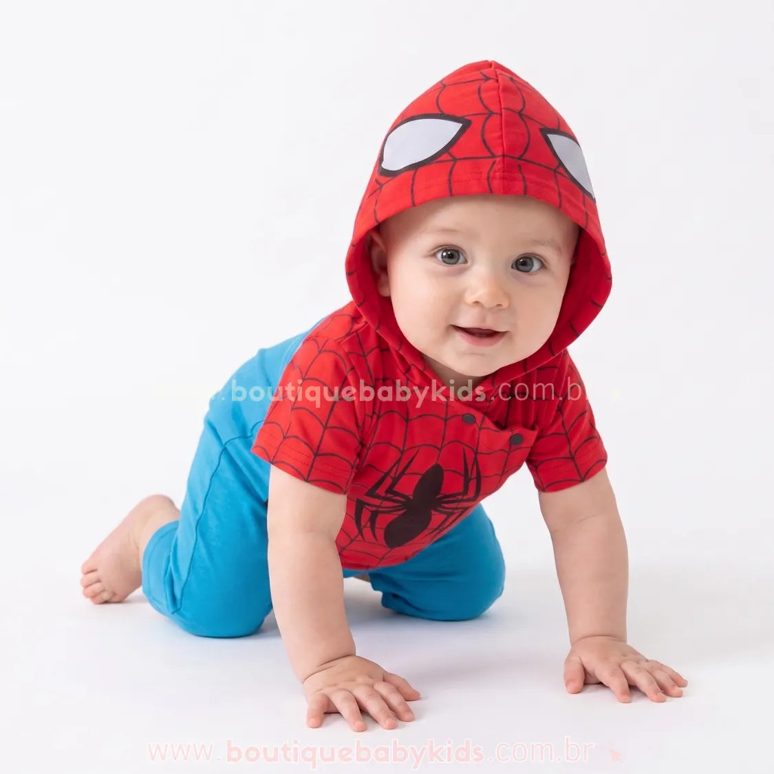 Macaquinho Bebê Fantasia Herói Homem Aranha - Boutique Baby Kids