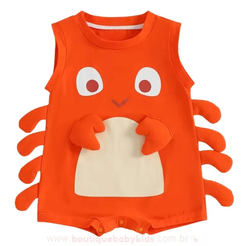 Macaquinho Bebê Temático Fantasia Caranguejo - Boutique Baby Kids