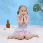 Maiô Infantil Encanto de Sereia com Tule e Asinhas Lilás - Boutique Baby Kids