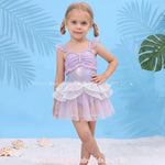 Maiô Infantil Encanto de Sereia com Tule e Asinhas Lilás - Boutique Baby Kids