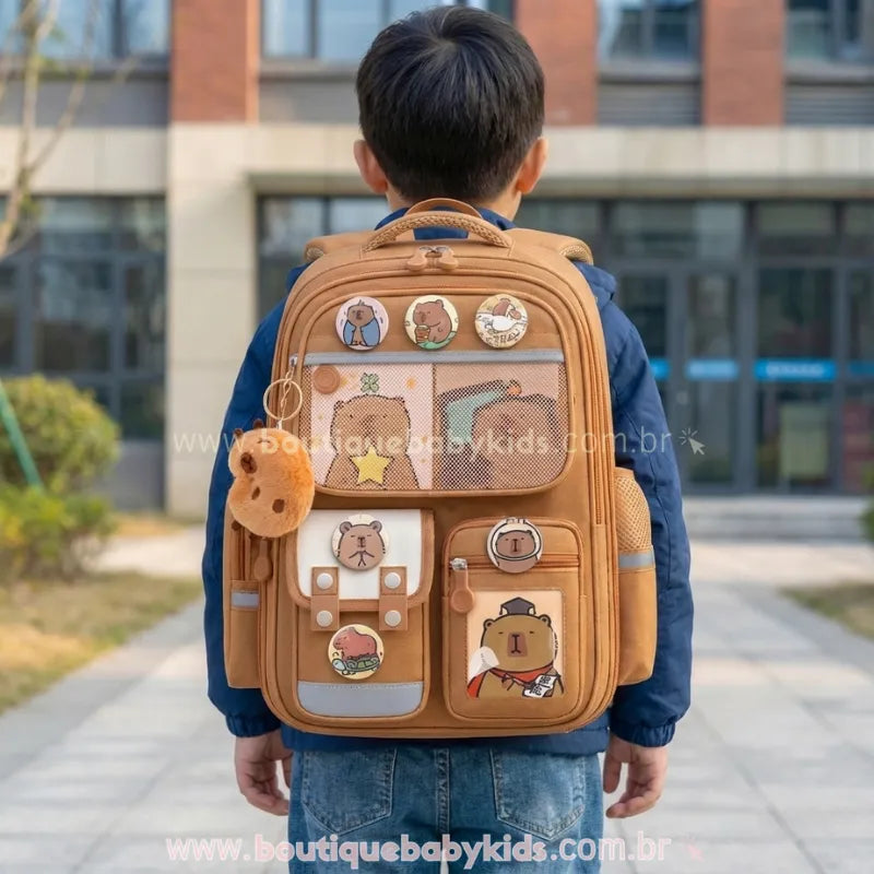 Mochila Infantil Capivarinha Caramelo