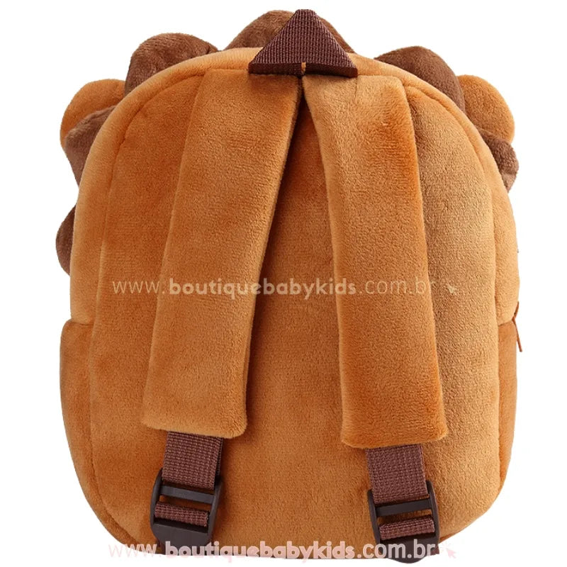 Mochila Infantil Peluciada Leãozinho Caramelo