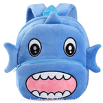 Mochila Infantil Costas Peluciada Tubarão Sharky Azul - Boutique Baby Kids