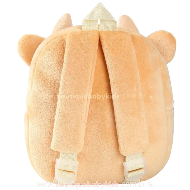 Mochila Infantil Peluciada Vaquinha Bege