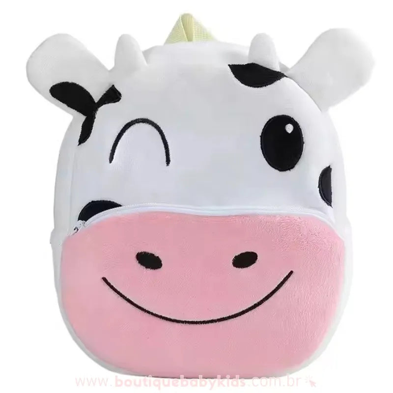 Mochila Infantil Costas Peluciada Bichinho Vaquinha - Boutique Baby Kids