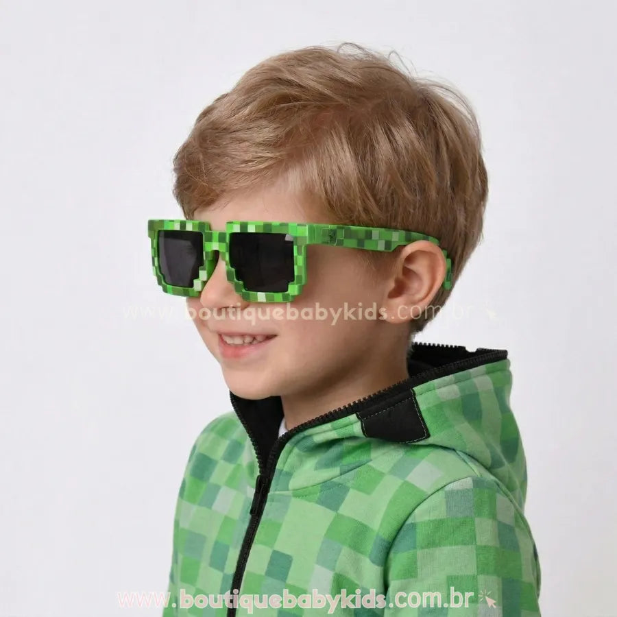 Óculos de Sol com Proteção Solar Minecraft Creeper Verde - Boutique Baby Kids