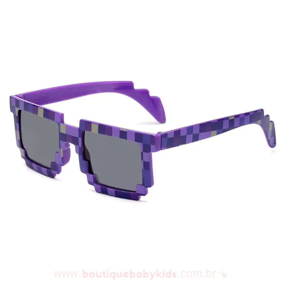 Óculos de Sol com Proteção Solar Minecraft Creeper Roxo - Boutique Baby Kids