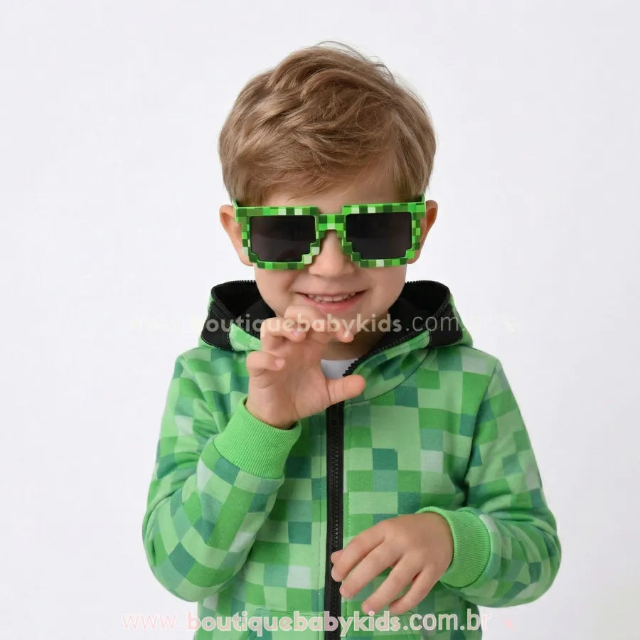Óculos de Sol com Proteção Solar Minecraft Creeper Verde - Boutique Baby Kids