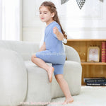 Pijama Infantil Curto Bamboo Soft em Fibra de Bambu Azul - Boutique Baby Kids 