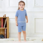 Pijama Infantil Curto Bamboo Soft em Fibra de Bambu Azul - Boutique Baby Kids 