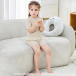 Pijama Infantil Curto Bamboo Soft em Fibra de Bambu Bege - Boutique Baby Kids 
