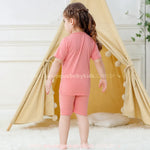 Pijama Infantil Curto Bamboo Soft em Fibra de Bambu Rosa - Boutique Baby Kids 