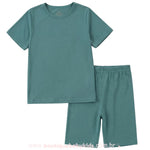 Pijama Infantil Curto Bamboo Soft em Fibra de Bambu Verde - Boutique Baby Kids 