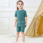 Pijama Infantil Curto Bamboo Soft em Fibra de Bambu Verde - Boutique Baby Kids 