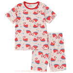 Pijama Infantil Curto Flamingo Pastèque em Fibra de Bambu Rosa - Boutique Baby Kids