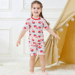 Pijama Infantil Curto Flamingo Pastèque em Fibra de Bambu Rosa - Boutique Baby Kids