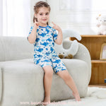 Pijama Infantil Curto Tubarãozinho Azul em Fibra de Bambu - Boutique Baby Kids
