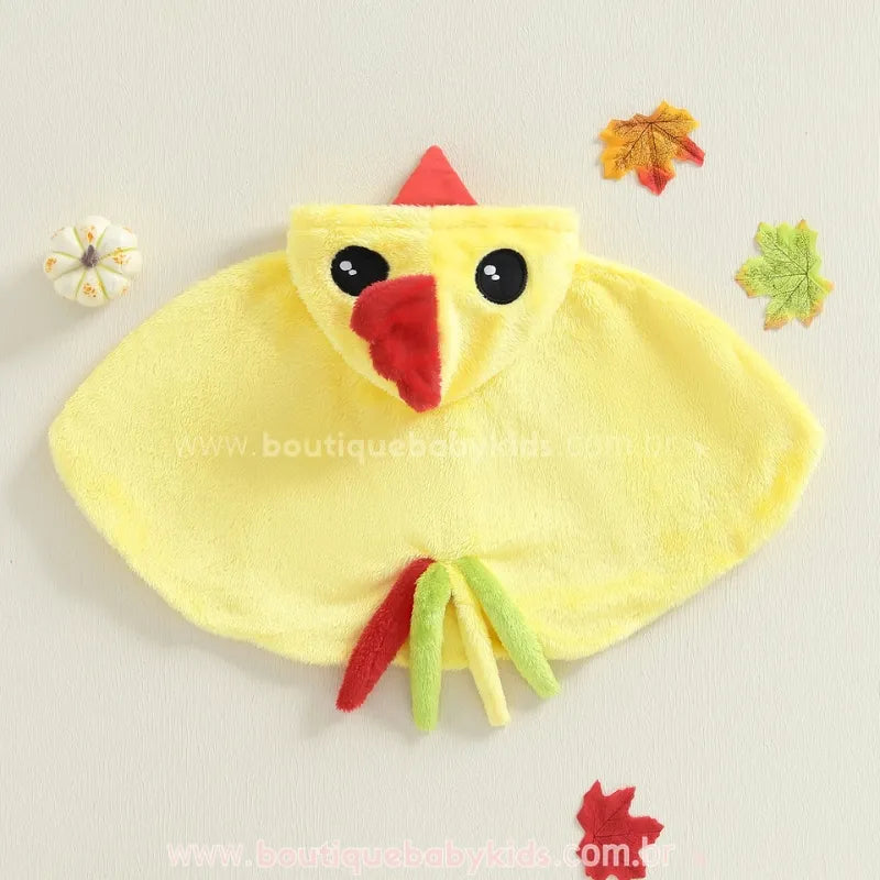 Poncho Bebê Temático Pintinho Amarelinho