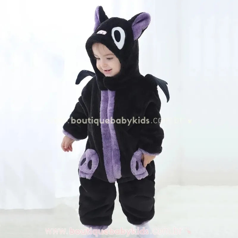 Vídeo do Macacão Bebê Temático Fantasia Morceguinho Nuit com Asinhas - Boutique Baby Kids