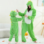 Video Macacão Infantil e Adulto Kigurumi Fantasia de Dinossauro Verde Claro - Boutique Baby Kids