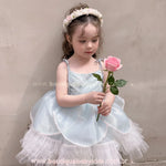 Vestido Infantil Princesa Celeste Azul com Tule para Festa - Boutique Baby Kids