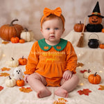 Romper Bebê Doce Abóborinha com Faixa para Halloween - Boutique Baby Kids